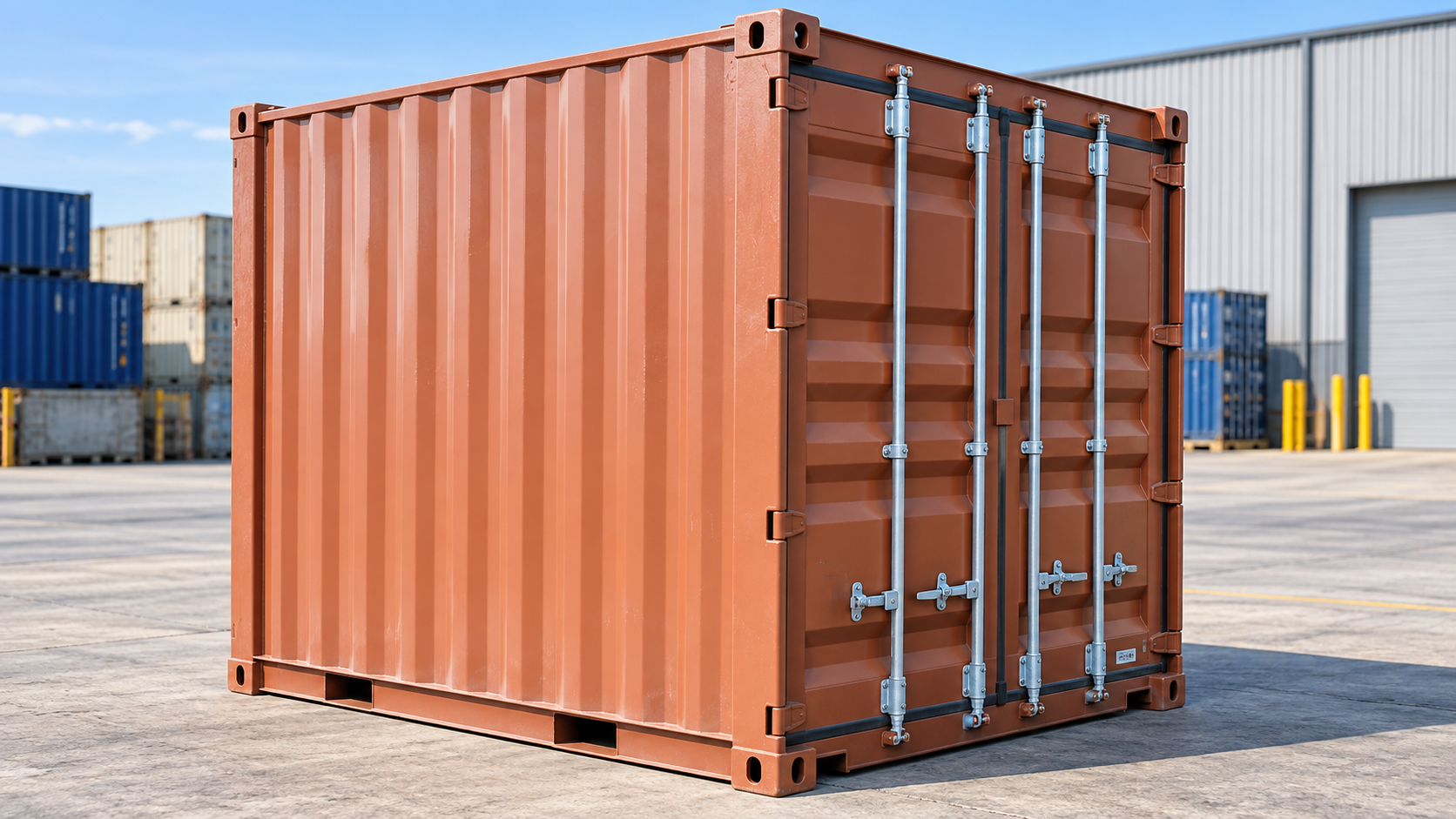 Container 10 piedi per stoccaggio e uso industriale, con doppia porta frontale